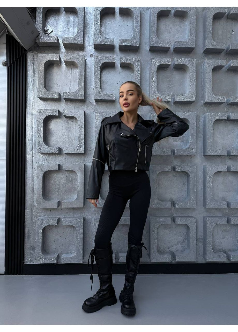 Чорна демісезонна косуха стильна жіноча косуха Style Point