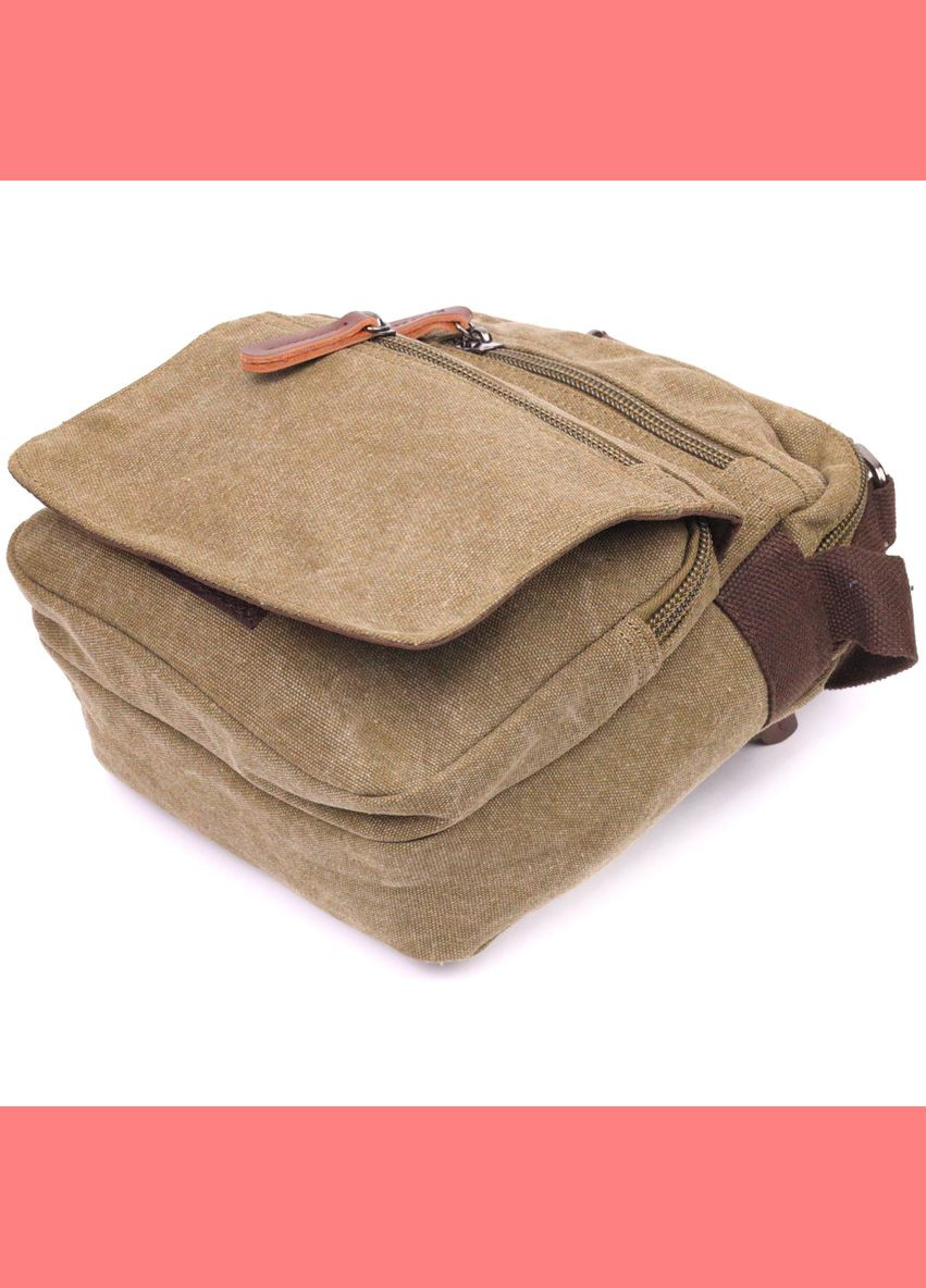 Сумка мужская через плечо из плотного текстиля 21227 Оливковая Vintage (302009129)