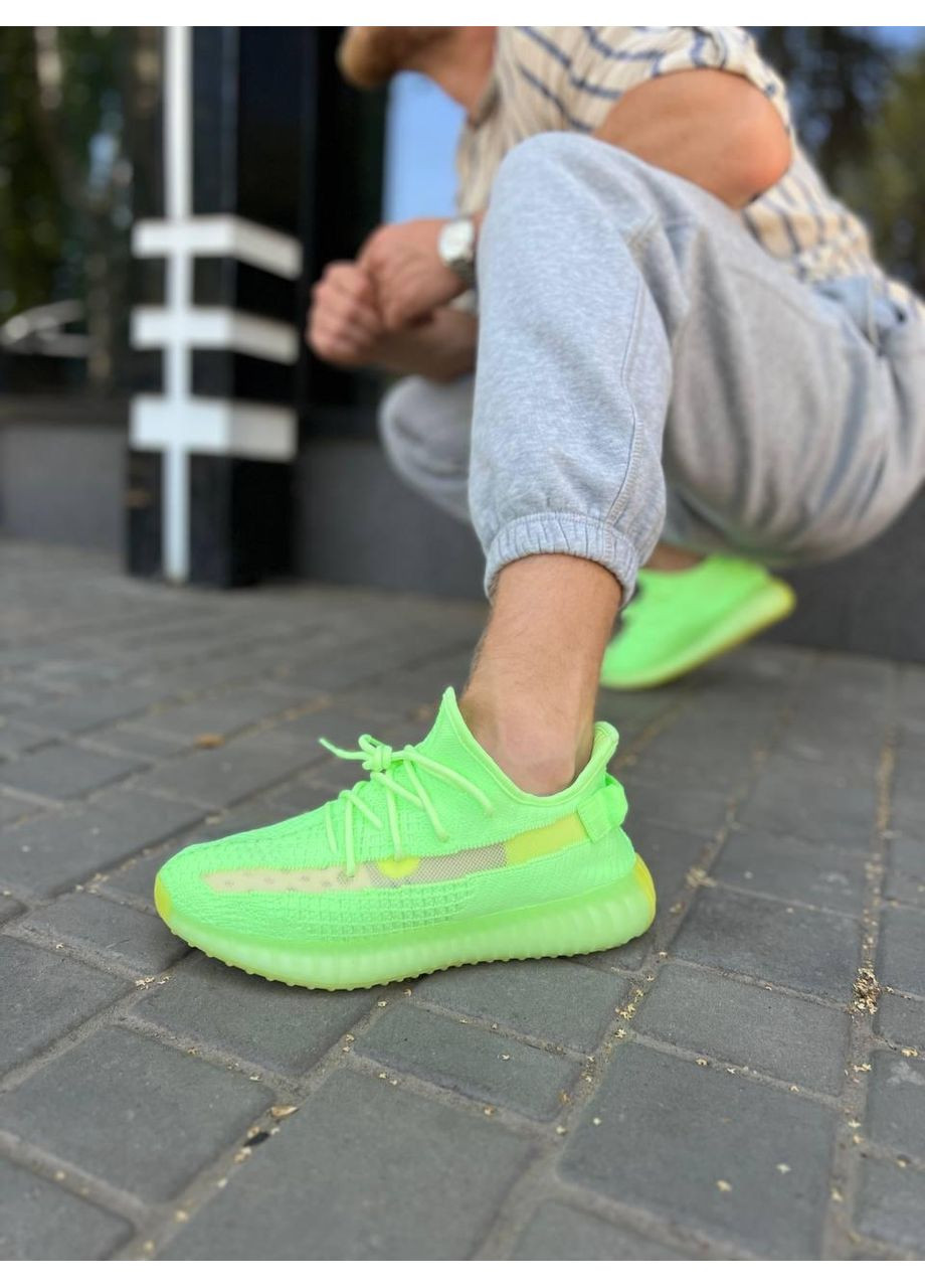 КРОССОВКИ ЖЕНСКИЕ ADIDAS YEEZY 350 V2 GLOW IN DARK АДИДАС ИЗИ БУСТ No Brand жёлтые демисезоны (368885282)