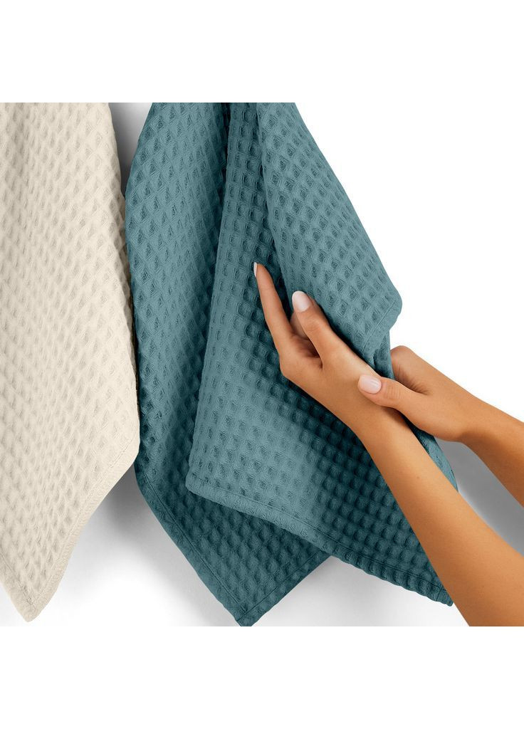 Вафельные полотенца Cecilia Greek Waffle Бирюзово-молочный 2 шт Cosas комбинированный