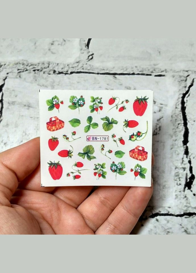 Слайдери для нігтів наліпки Полуниця No Brand (330644248)