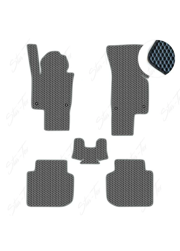 Комплект ковриков в салон на Volkswagen Passat B8 (2014 - 2023) USA EVA/Сота большая Серый + Серый Star-Tex (385003615)