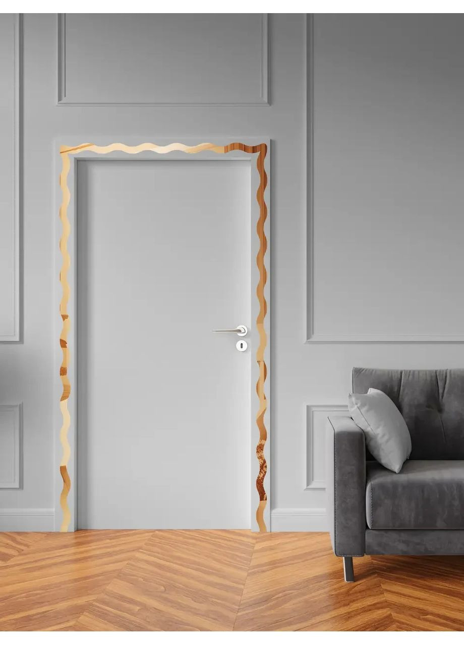 Інтер'єрні наклейки дзеркальні декоративні акрилові Молдинг хвилястий-18 18 шт. Срібло Ваша Світлість (366334446)