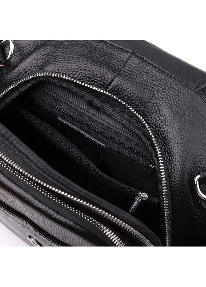 Компактный женский рюкзак из натуральной кожи 23058 Черный Vintage (357437639)