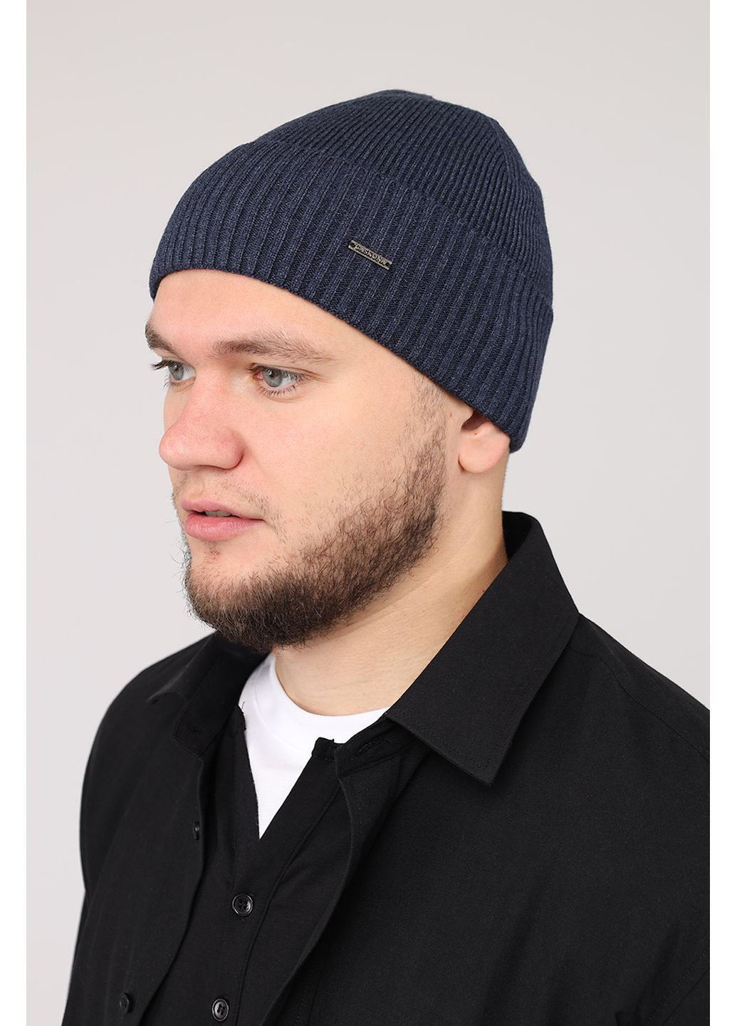 Шапка чоловіча колір темно-синій ЦБ-00285536 Caskona (363620539)