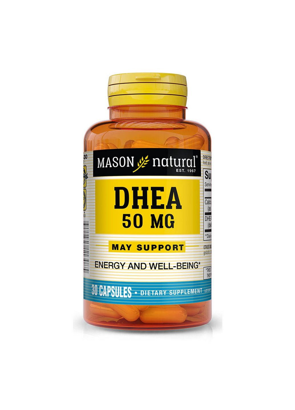 Стимулятор тестостерона DHEA, 30 капсул Mason Natural (293420183)