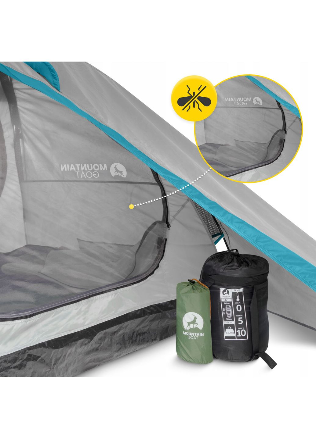 Палатка туристическая Prime Duo 2-местная Grey (P-5905973406550) Mountain Goat (351904595)