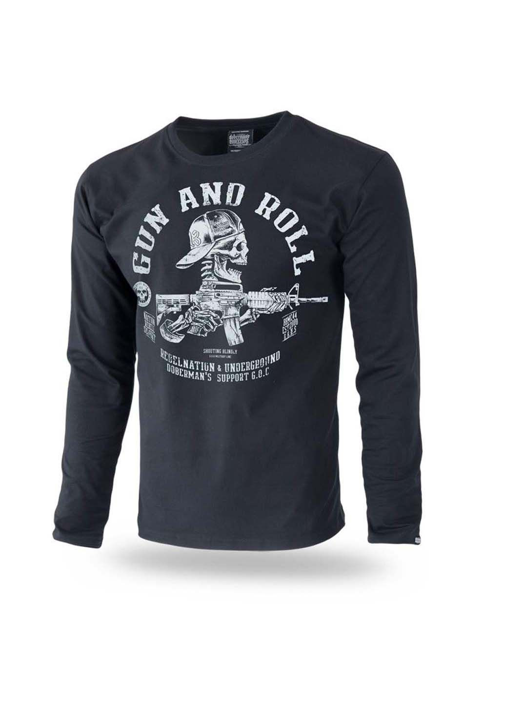 Черный демисезонный кэжуал лонгслив Dobermans Aggressive