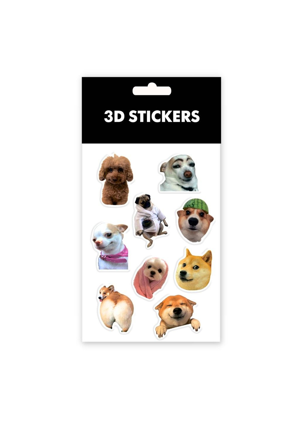 Объемные наклейки "Собаки мемы сет 1" Набор 9 стикеров Tattooshka (322860302)