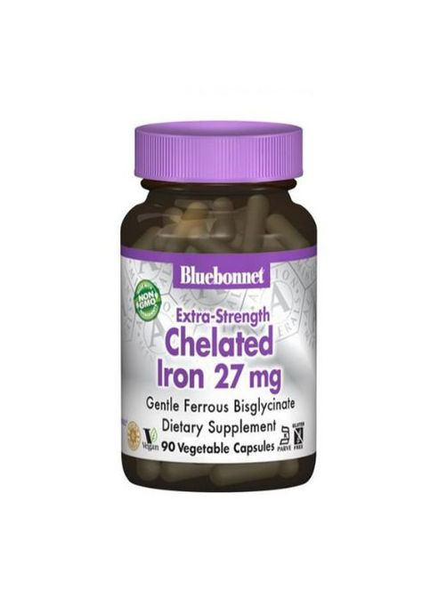 Albion Extra-Strength Chelated Iron 27 mg 90 Veg Caps Bluebonnet Nutrition (294058460)