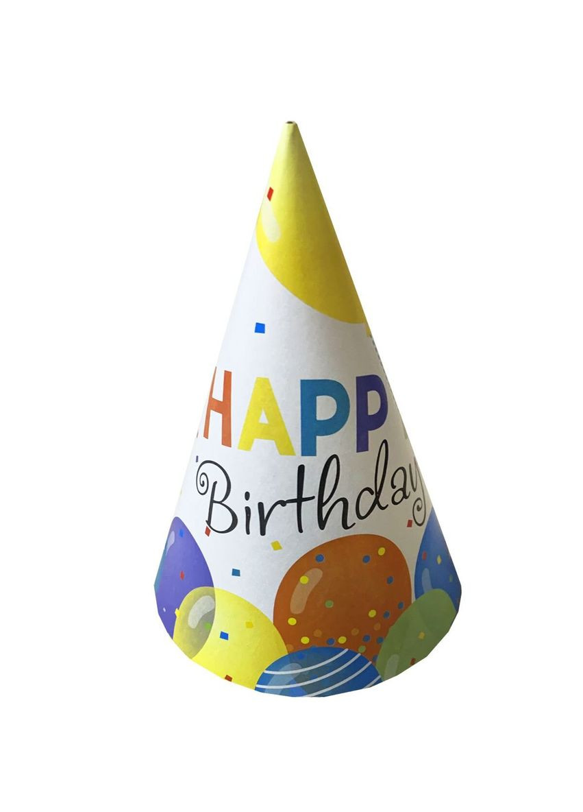 Ковпак для свята Happy Birthday 1501-6055 6 од. (2000990660152) shop (2000990660152) Amscan (363061307)