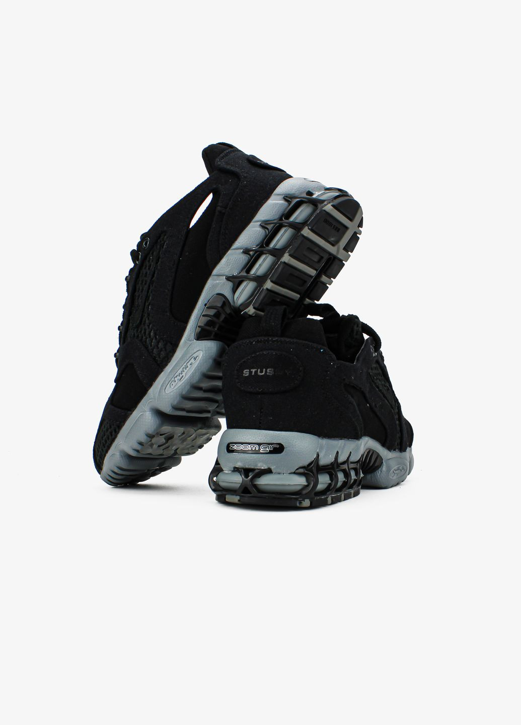 Кросівки жіночі і чоловічі Nike Air Zoom x Stussy Spiridon Cage 2 black gray | Найк Аір Зум чорні сірі No Brand чорні всесезони (313102872)