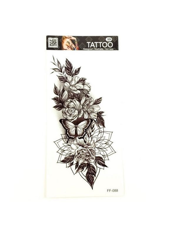 Тимчасове тату "Квіти" FF-088 розмір 19 х 9 см No Brand (316529935)