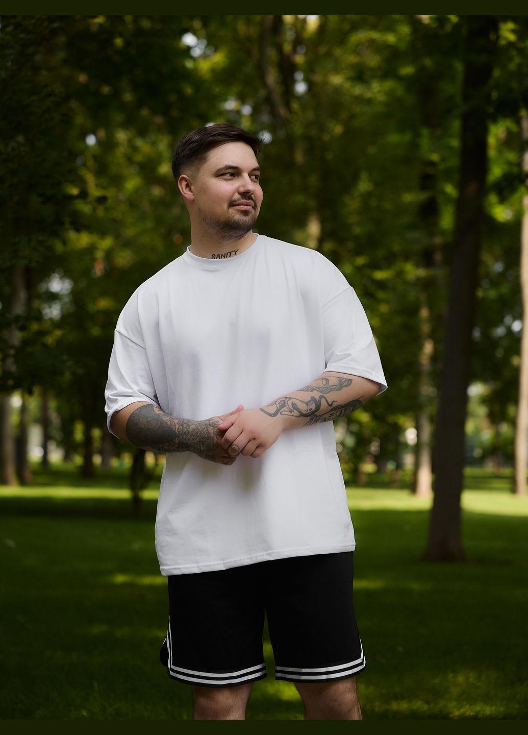 Чорно-білий літній трендовий літній комплект з лампасами з шортами No Brand