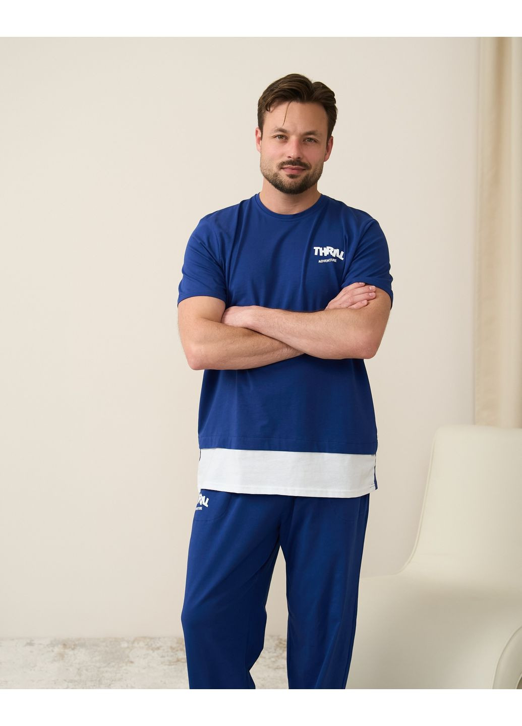 Мужской комплект со штанами Plus Size Tom John (365720468)