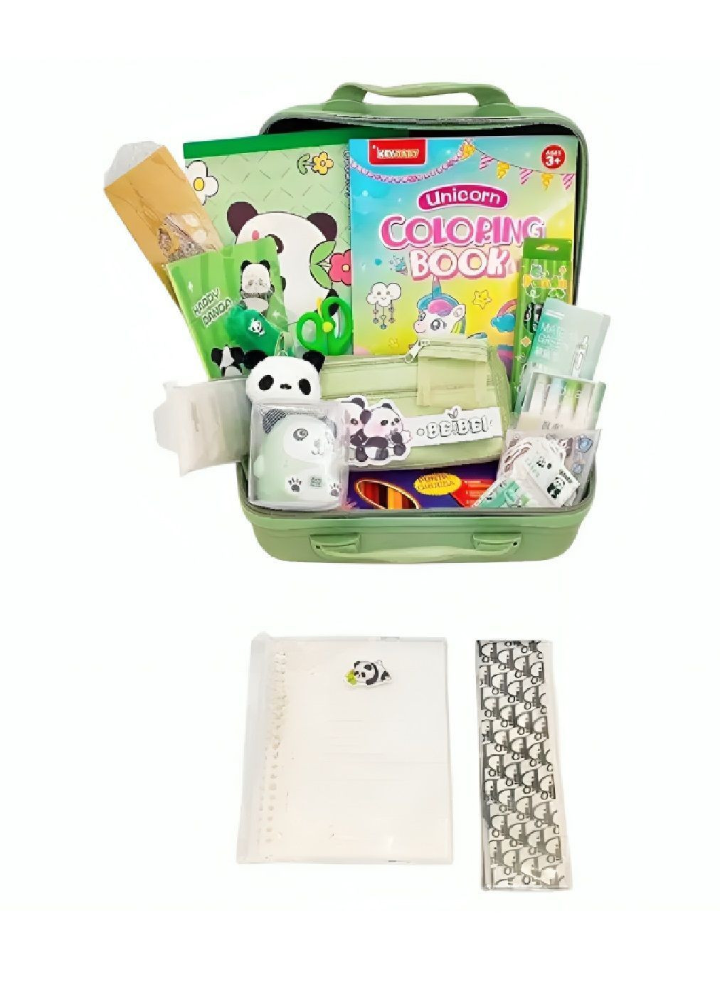 Комплект набір канцелярії в пластиковому кейсі для творчості малювання 24×15×30 см (481904-Prob) Зелений Unbranded (368283309)