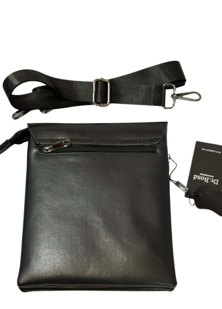 Мужская сумка на плечо в черном цвете из натуральной кожи No Brand (364100357)