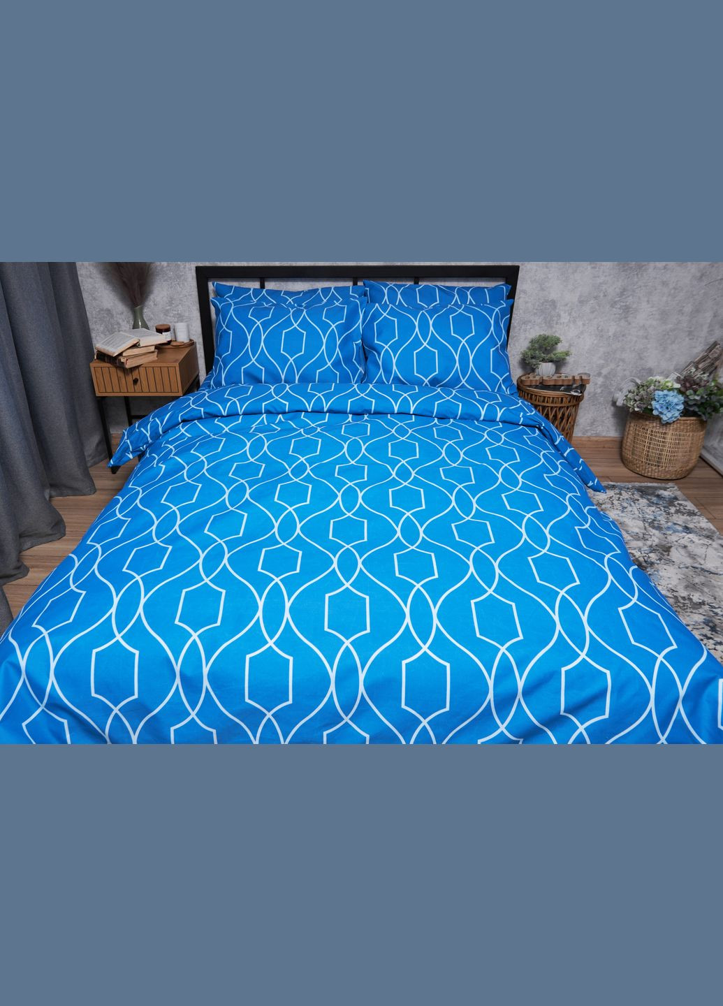 Комплект постельного белья Микросатин Premium «» евро 200х220 наволочки 4х70х70 (MS-820005159) Moon&Star Ocean Breeze (293148271)