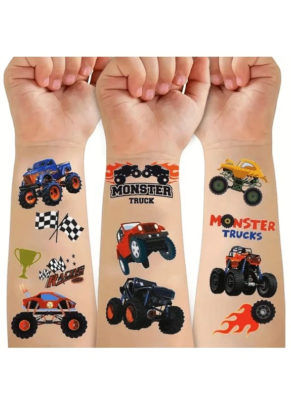 Набор детских временных тату «Колеса-монстры» set-10-kids-tatto-cars Fresh Tattoo (377846887)