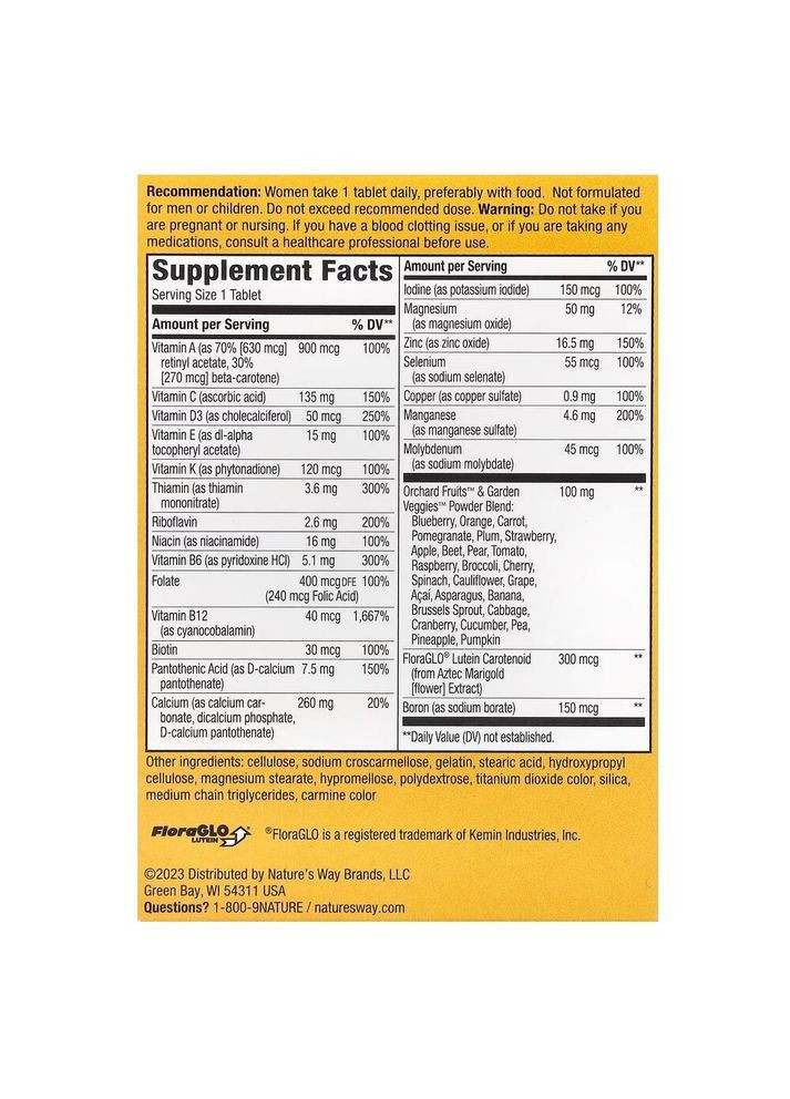 Витамины и минералы Alive! Women's 50+, 50 таблеток Nature's Way (322292417)