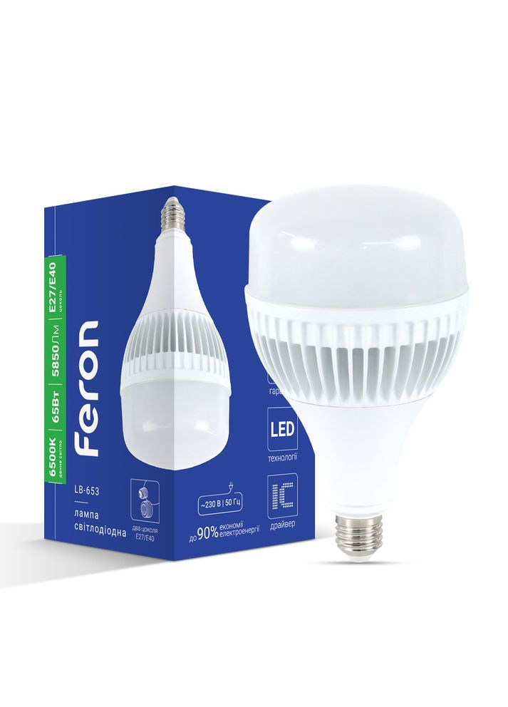Светодиодная лампа LB-653 65 Вт Е27-E40 6500 K Feron (361068066)