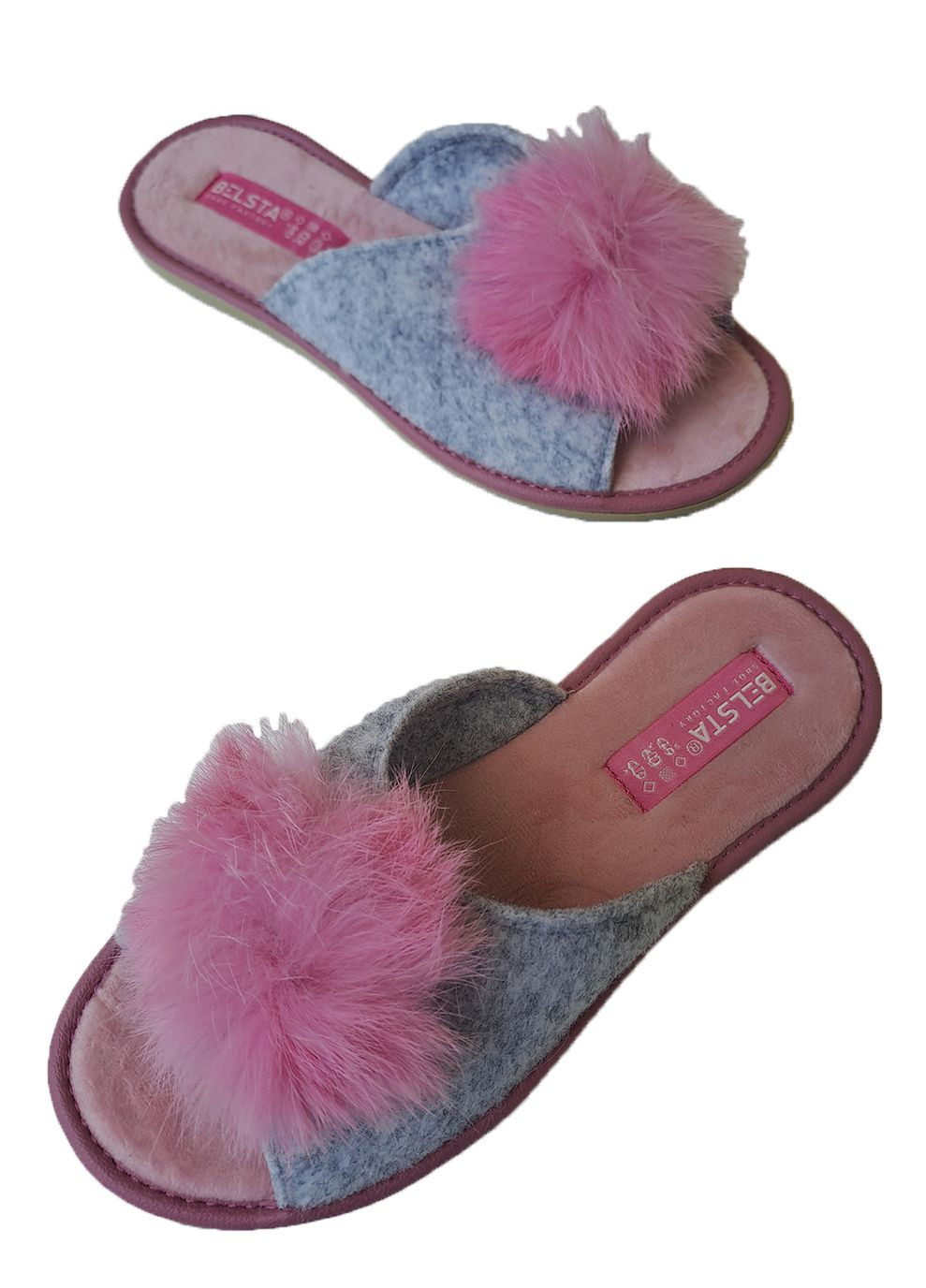 Капці жіночі з пушком відкриті Белста (300801331)