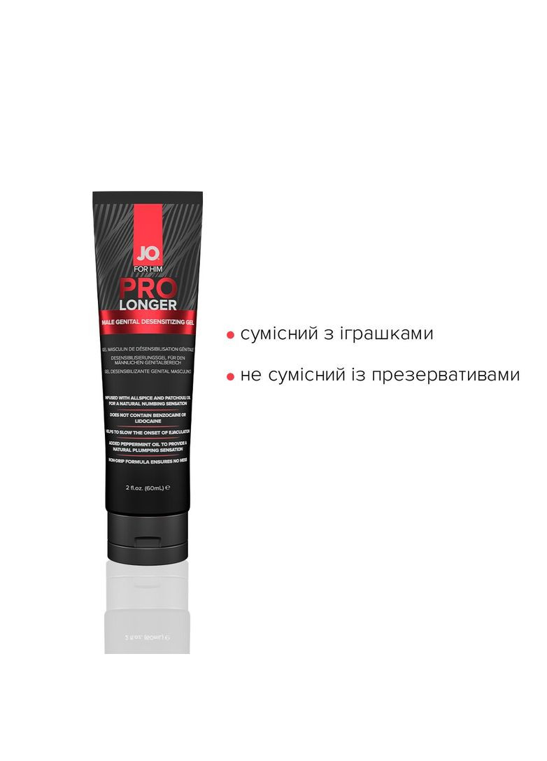 Пролонгер гель Prolonger Gel (60 мл) с маслом перечной мяты, гвоздикового перца и пачулей Jo (366876661)