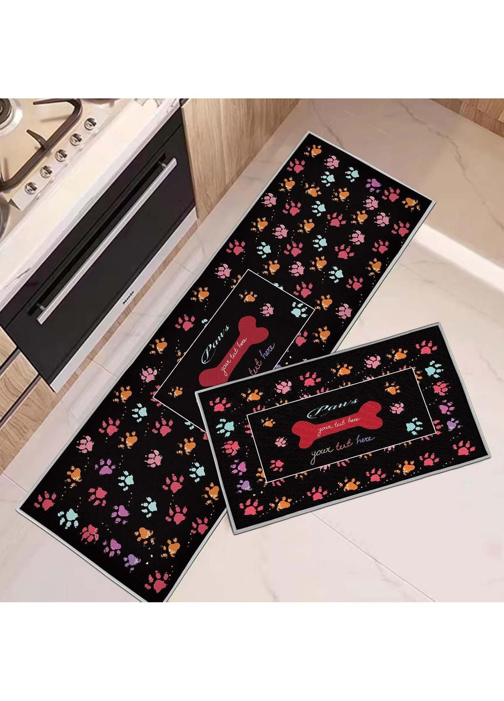 Набір килимків для кухні та ванної 120×40 см і 60×40 см водонепроникні, протиковзні, м'які, декоративні Kitchen Master (368877946)