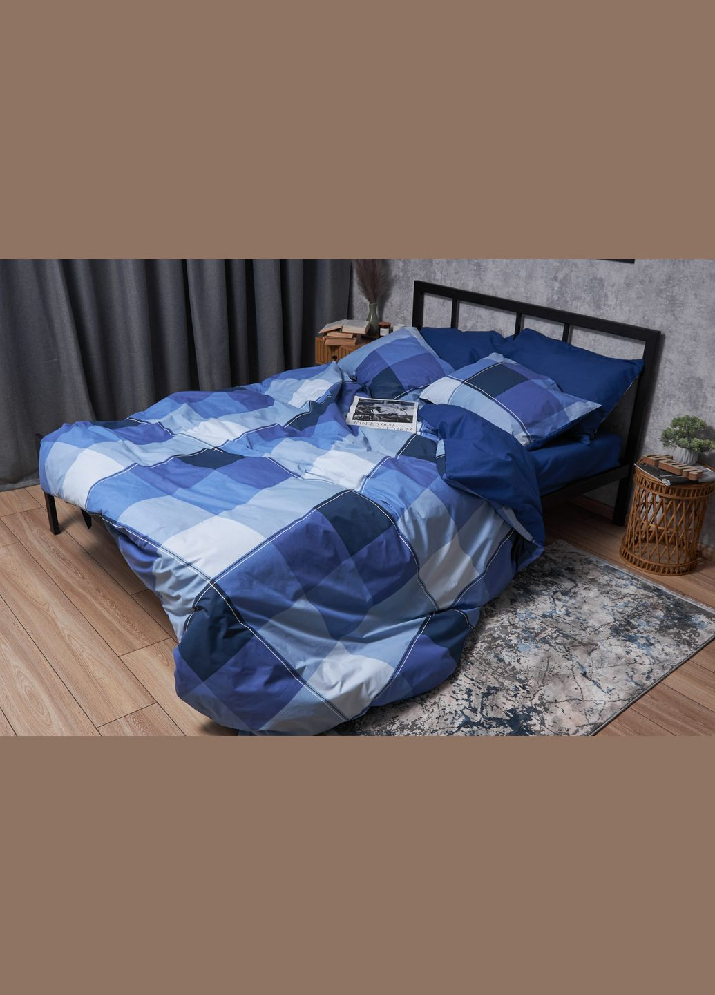 Комплект постільної білизни Бязь Gold Люкс «» King Size 220x240 наволочки 2х50х70 (MS-820004866) Moon&Star Finland Blue (293148123)