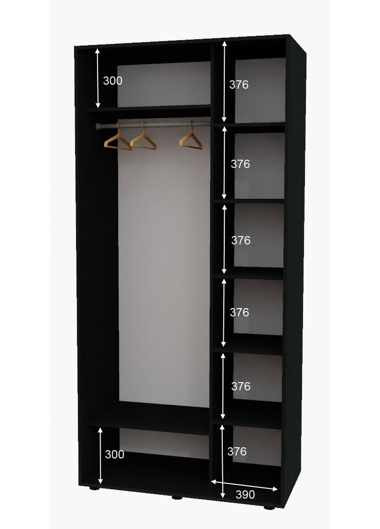 Шафа-купе дводверна 120*60*250 Антрацит Дзеркало з піскострумним малюнком Алекса (360477025)