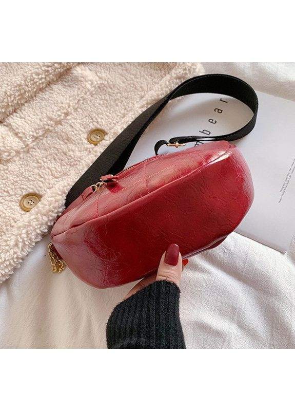 Жіноча сумочка бананка червона еко шкіра ProDobro (364193223)