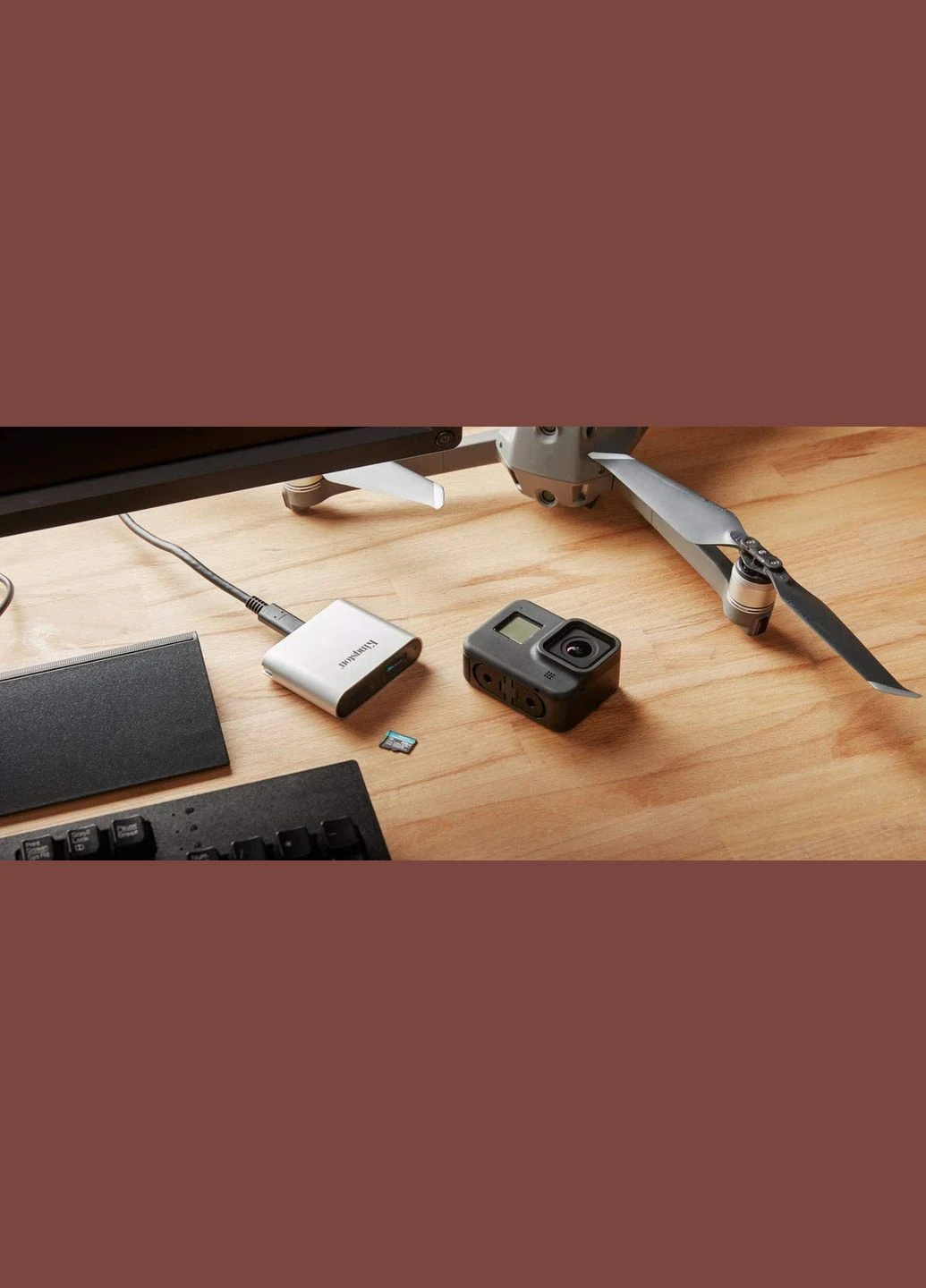 Кардрідер USB 3.2 Type-C > 2x microSD UHS-II Workflow Срібний Kingston (315504297)