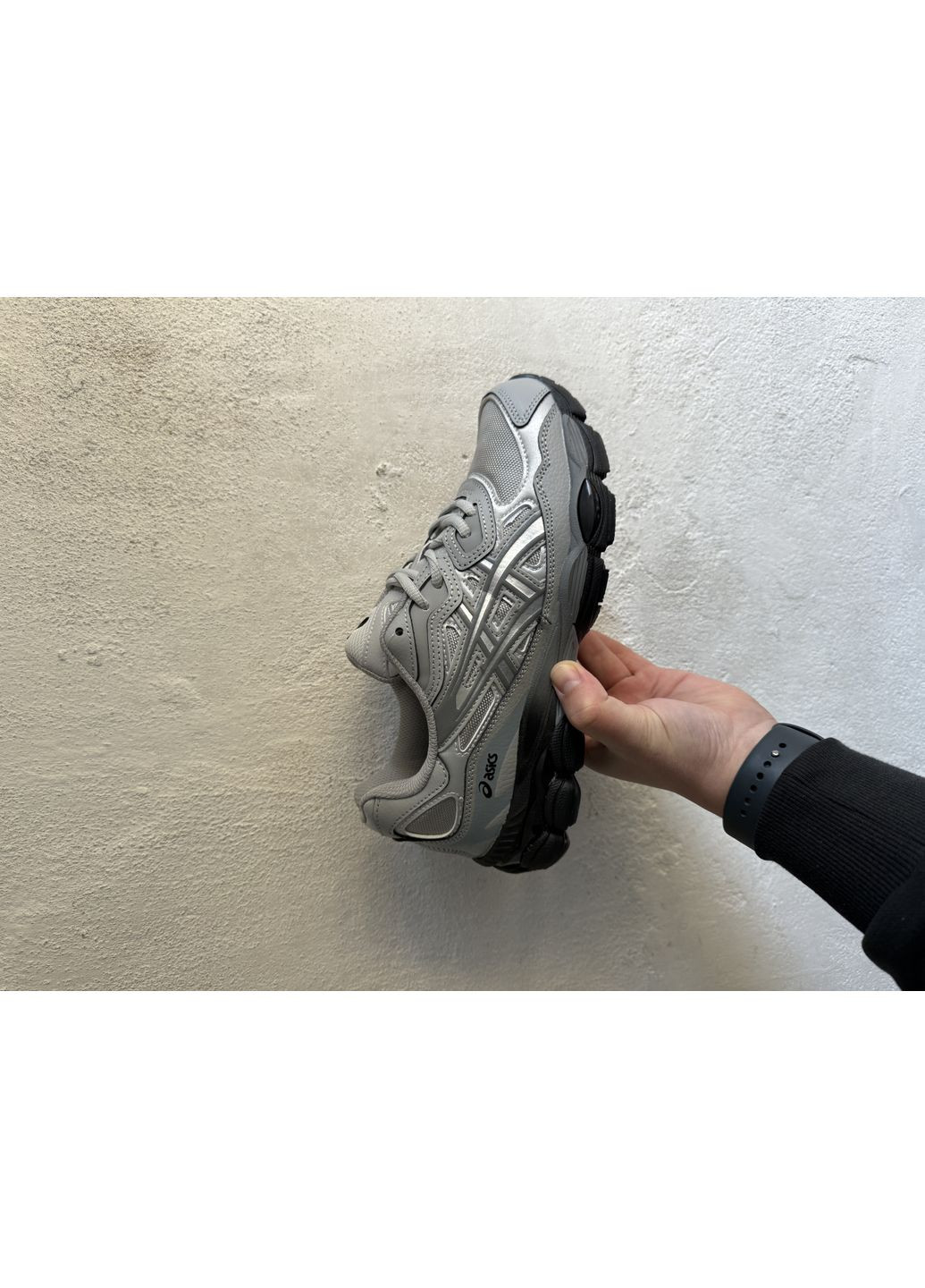 КРОССОВКИ ЖЕНСКИЕ ASICS GEL-NYC GREY BLACK АСИКС ГЕЛЬ НЮК No Brand серые демисезоны (369392875)