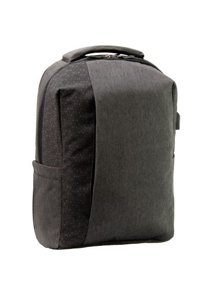 Рюкзак школьный 17.5" USB Techno мужской 0.7 кг 16-25 л с выделенными элементами (O97593-02) Optima 17.5" USB Techno чоловічий 0.7 кг 16-25 л Чорний з (366647668)