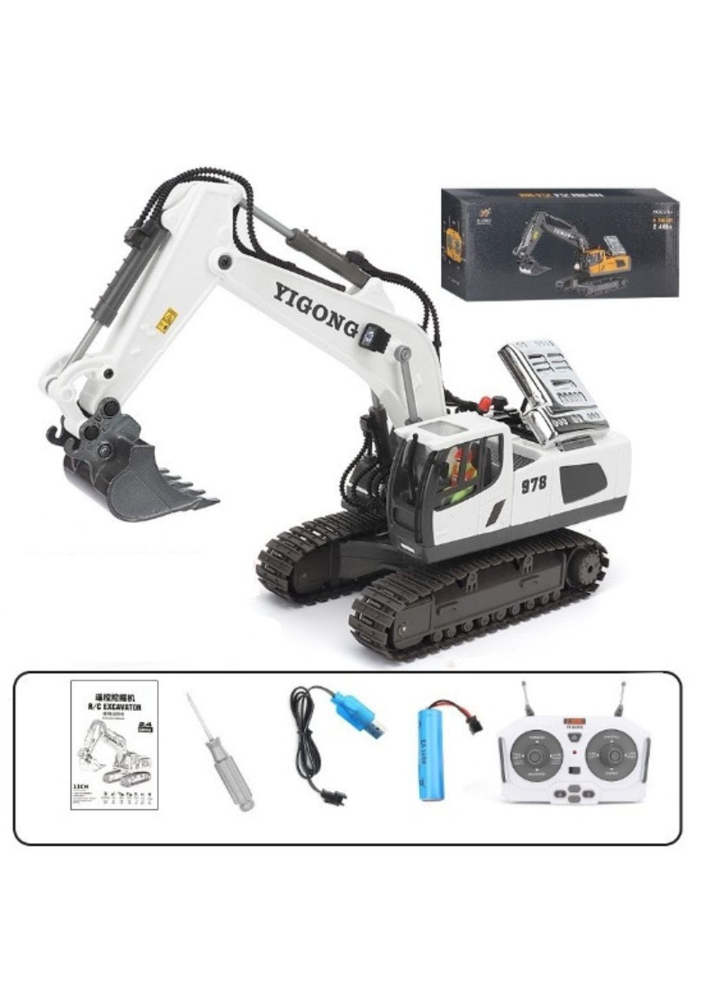 Экскаватор на радиоуправлении Белый (ЕДЕ-17-2) No Brand (370188176)