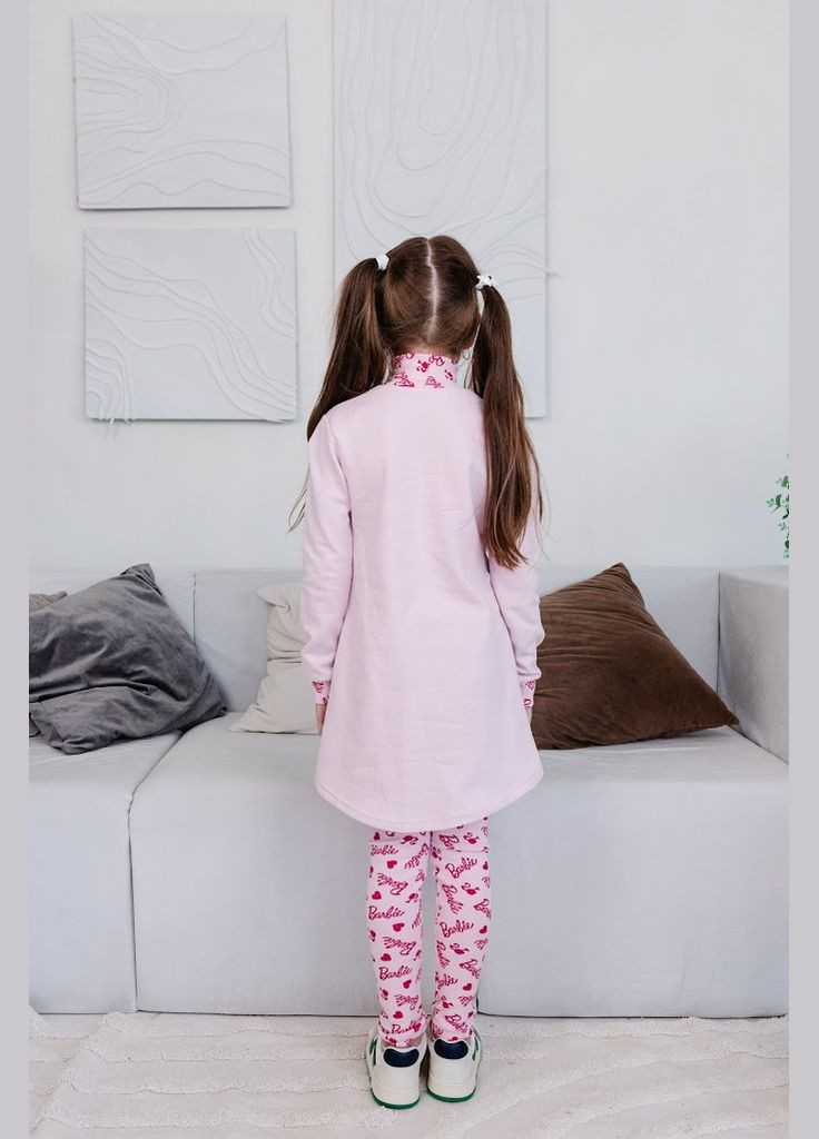 Світло-рожевий демісезонний комплект (туніка+лосини) для дівчинки hc (h001-6086-023-33) No Brand