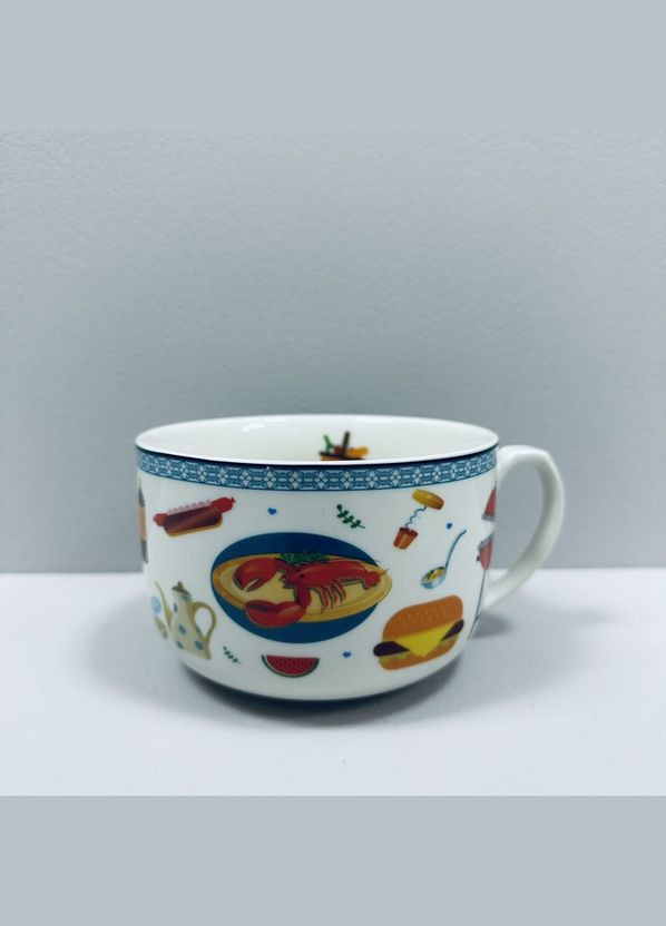 Чашка фарфоровая "Кухня" 650 мл 12,6*8,3 см XXL 3185 декор КОШИК S&T (317270147)