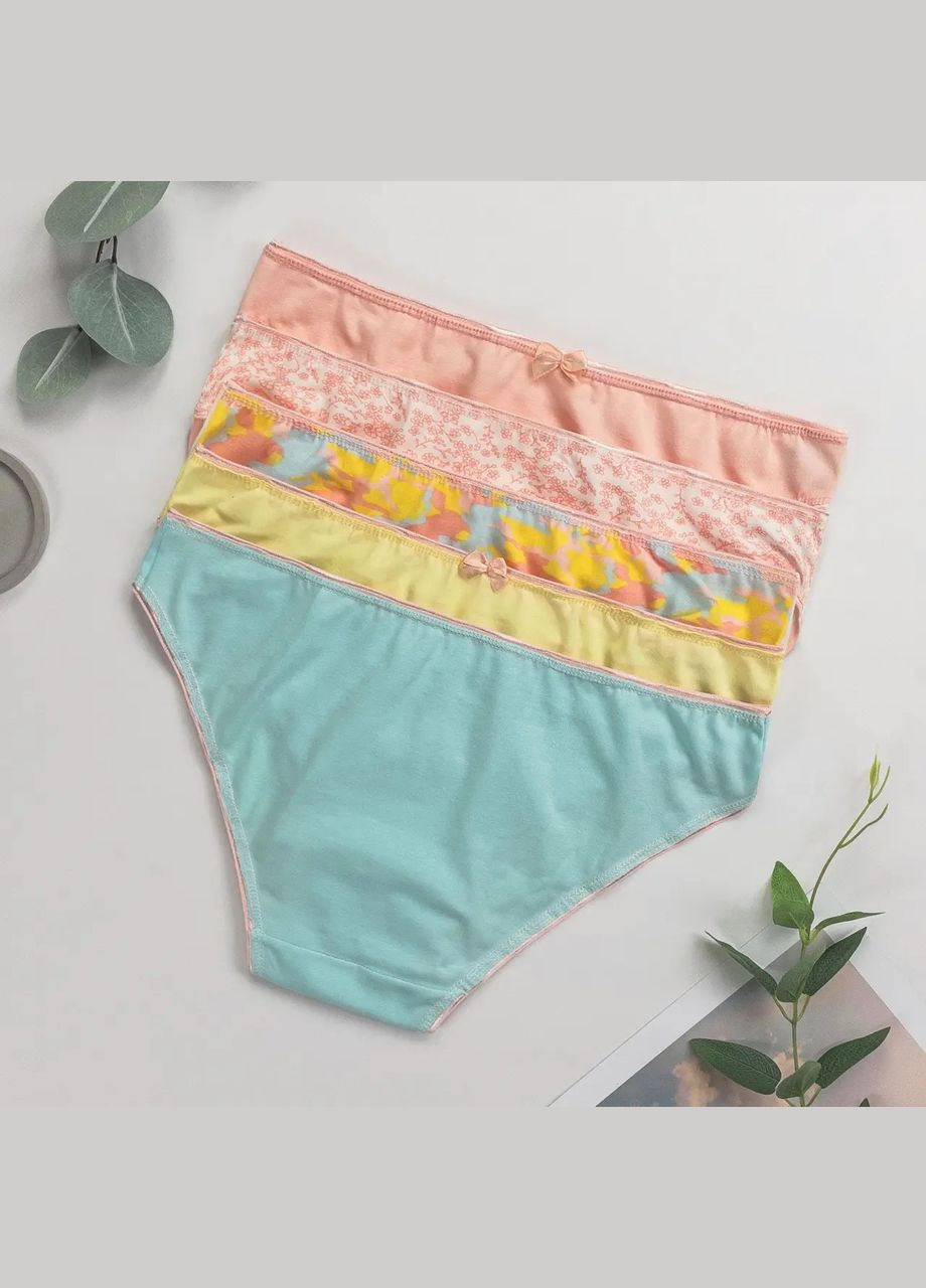Трусики-слип женские пастельный микс 5 шт Nicoletta (340462229)