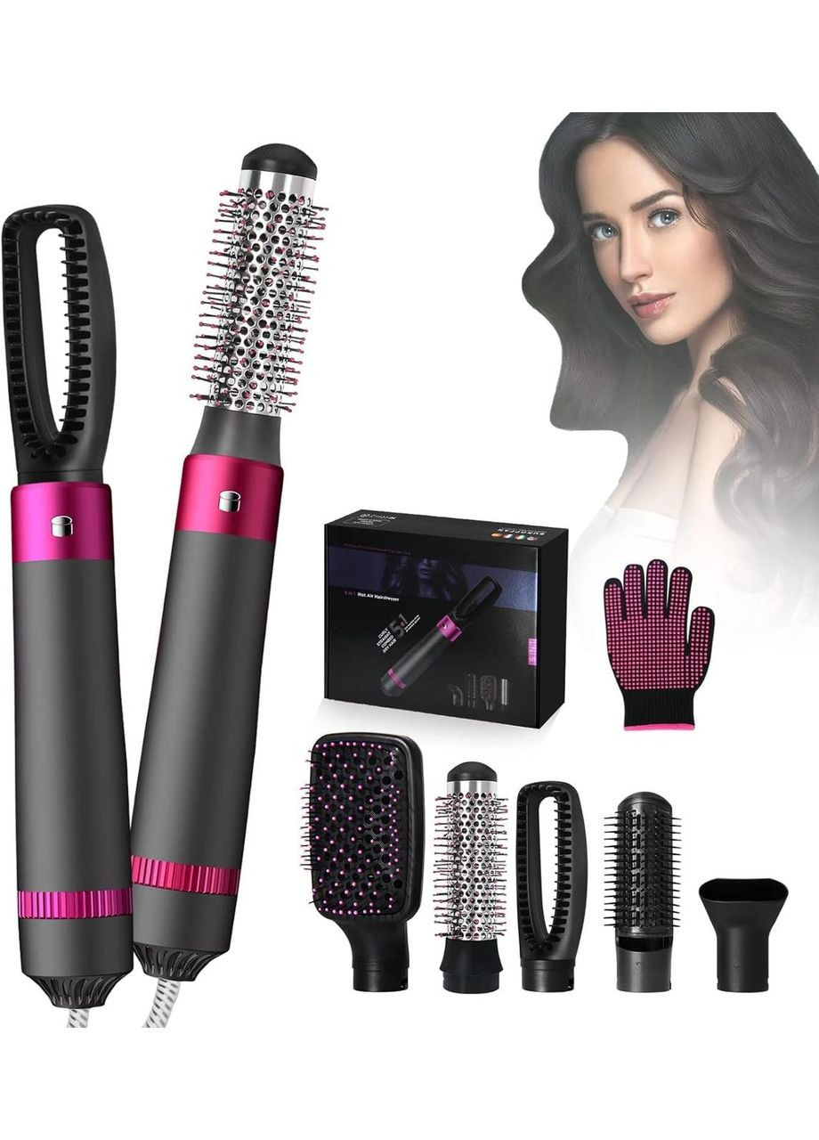 Фен-щітка 5 в 1 FACAIO, багатофункціональний стайлер для укладання волосся, завивка, вирівнювання та сушіння, іонізація No Brand (338193399)