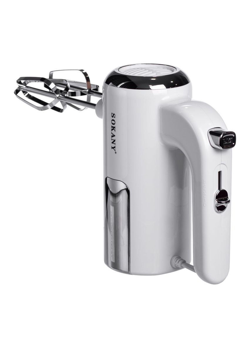 Миксер ручной 2 насадки венчики и крюки для теста белый SK-02025 Sokany (370974568)