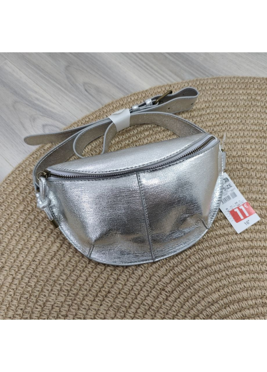 Сумка-бананка срібна — стильна поясна сумка one size Kiabi (372003103)