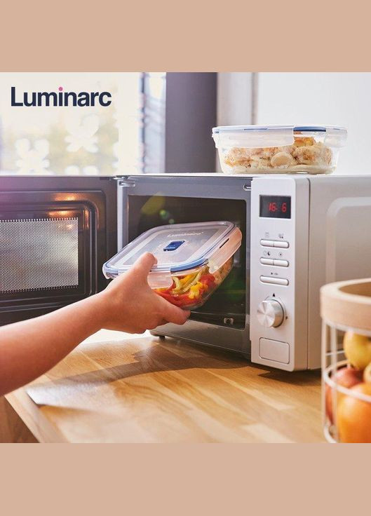 Харчовий контейнер квадратний Pure box 1220 мл з блакитною кришкою Luminarc (311224219)