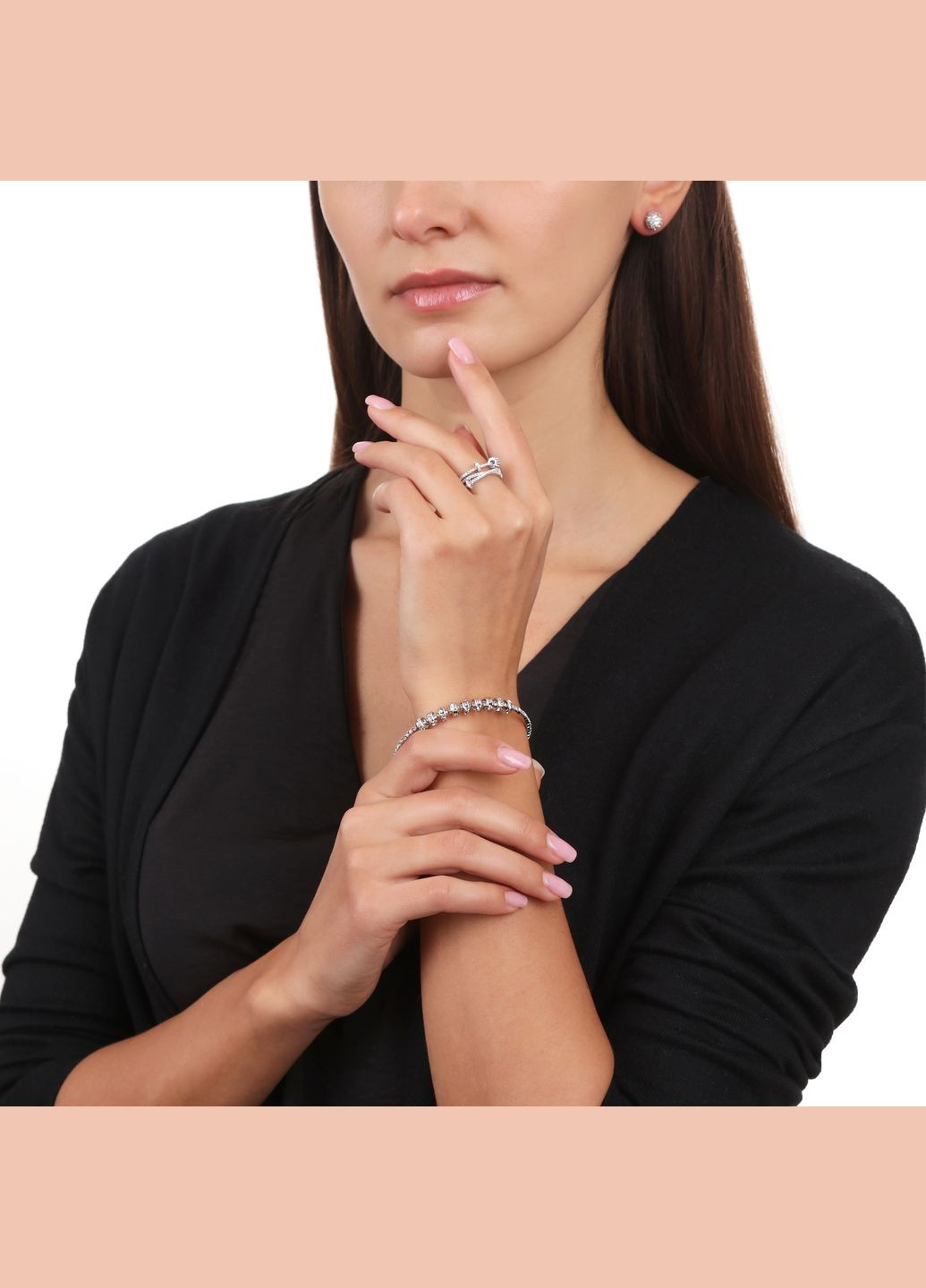 Ніжна каблучка з кубічним цирконієм Sincera (339870019)