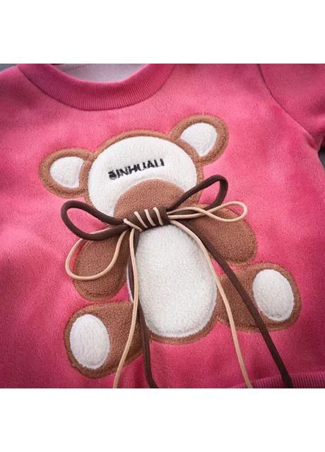 Розовый демисезонный детский костюм «bear&rabbit whiskers plus» тройка No Brand