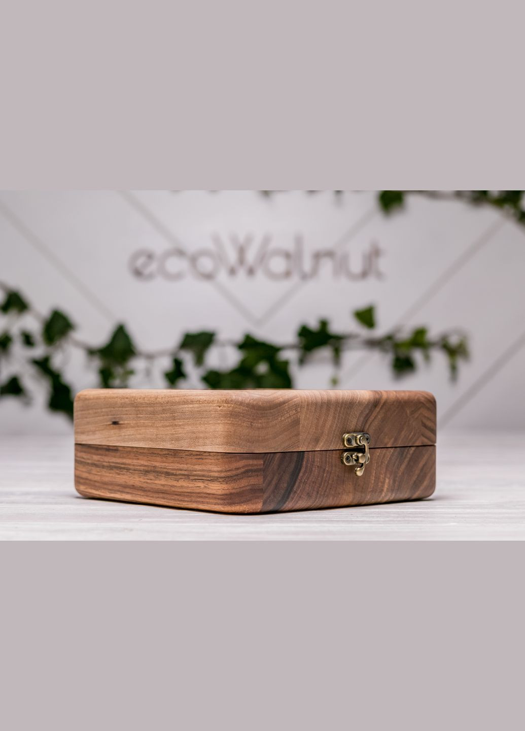 Цельная шкатулка для четырех часов со стеклянной крышкой EcoWalnut (295291906)