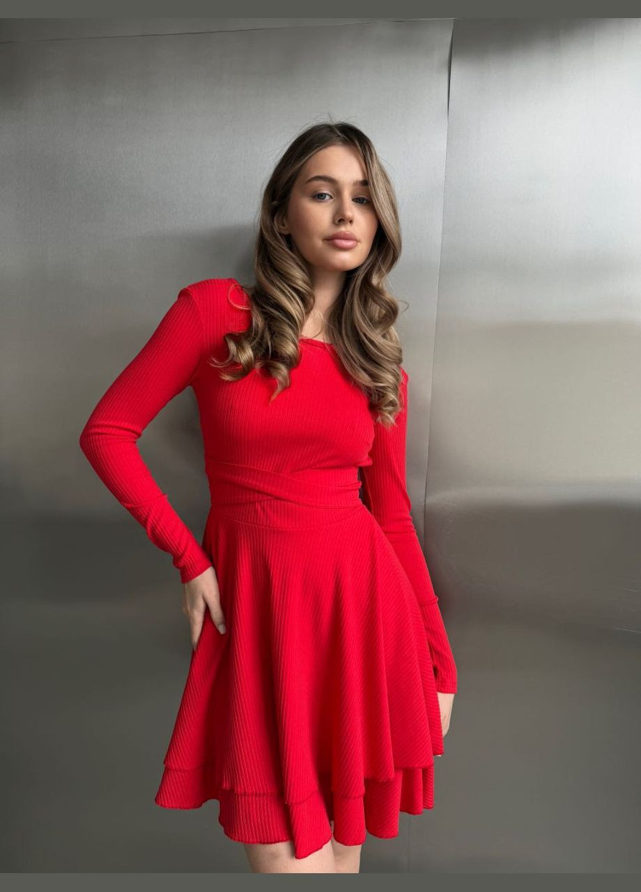 Червона святковий сукня з відкритою спиною No Brand