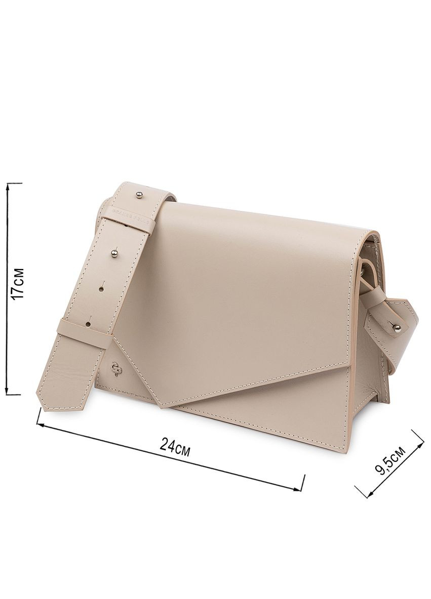 Женская кожаная сумка через плечо с магнитом бежевый (sku_11568) No Brand (329853177)