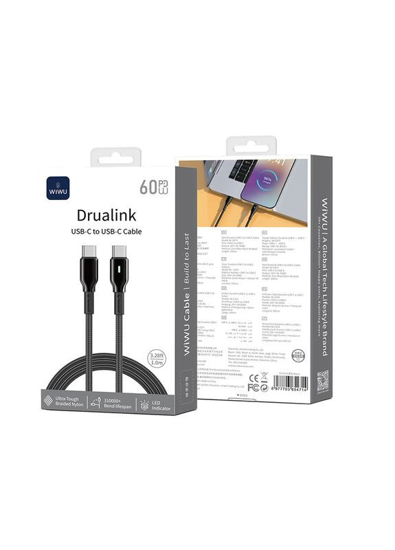 Кабель 60W Duralink Series Nylon Braided Cable Wi-C075 C-C 1M WIWU (388769094)