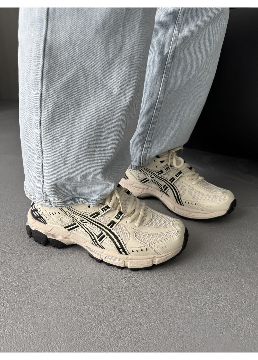 Бежевые демисезонные кроссовки мужские и женские Asics Gel Kahana 8 SP Beige Black | Асікс Гель Кахана 27