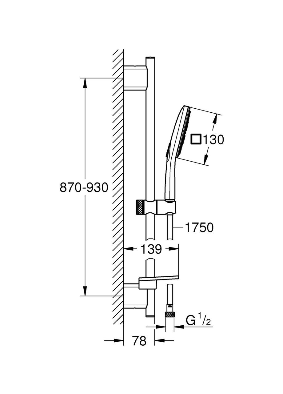 Душевый гарнитур со штангой, 3 режима струи Rainshower SmartActive (26586000) Grohe (315506908)